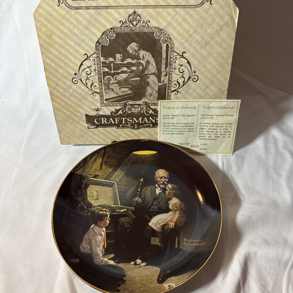 Norman Rockwell Grandpas Treasure Chest Knowles Collector Plate Light Campaign